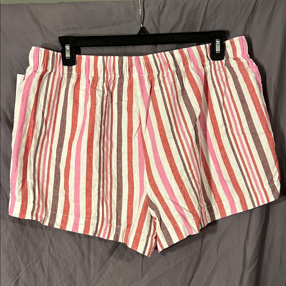 Auden Women's Flannel Striped Pajama Shorts XL - Picture 5 of 5